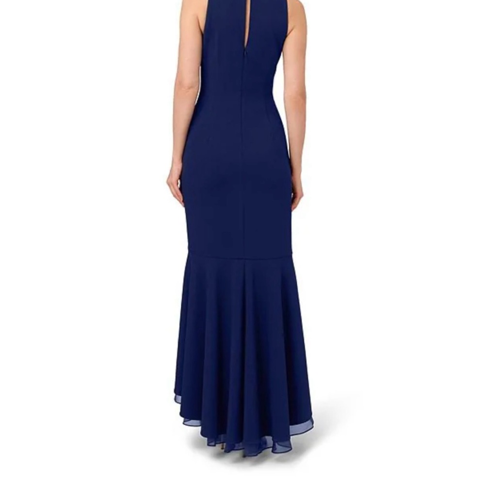 Adrianna Papell Elegant Black Ruffle Gown - Picture 6 of 11